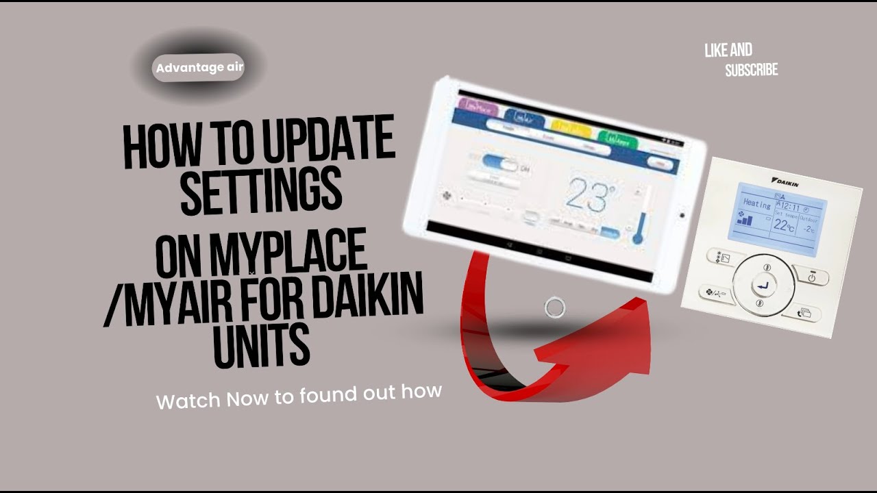 MYPLACE MYAIR settings for Daikin ducted units, upgrading or adjusting the sensing point and more