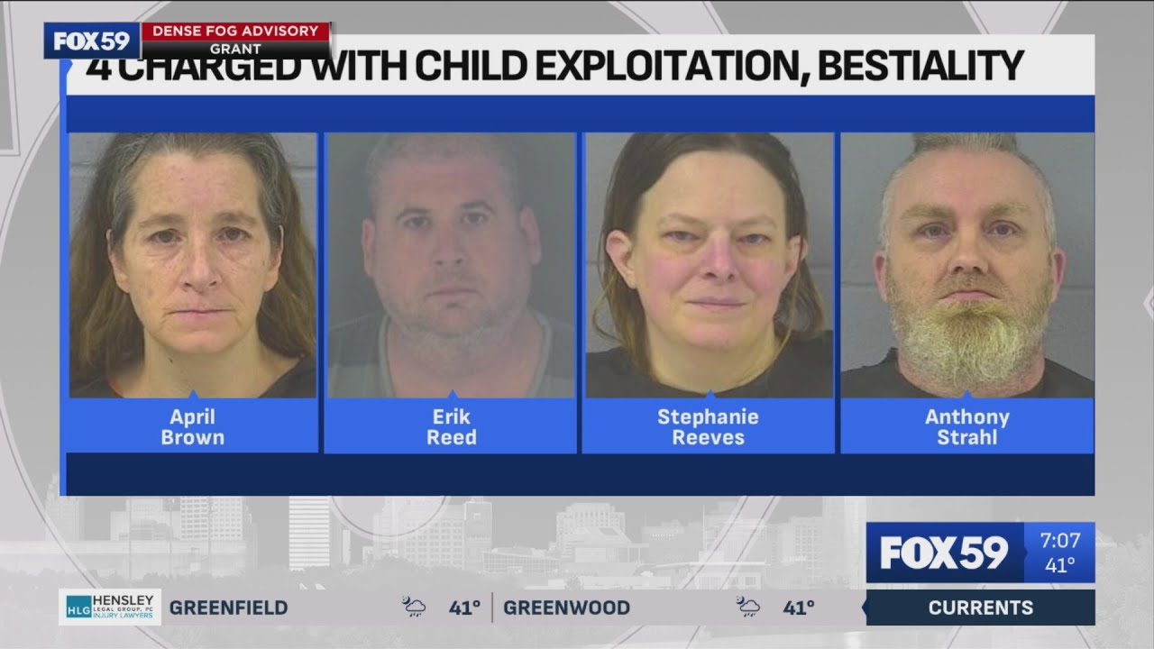 4 charged in Indiana child exploitation, bestiality case