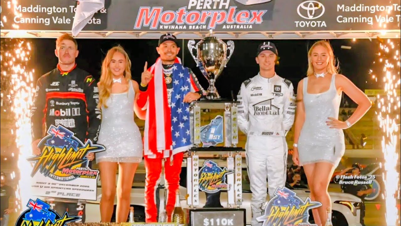 Kyle Larson $110.000 Win High Limit Sprintcar 2025-12-30 Perth Motorplex Feature 2.Kingshott 3Kofoid