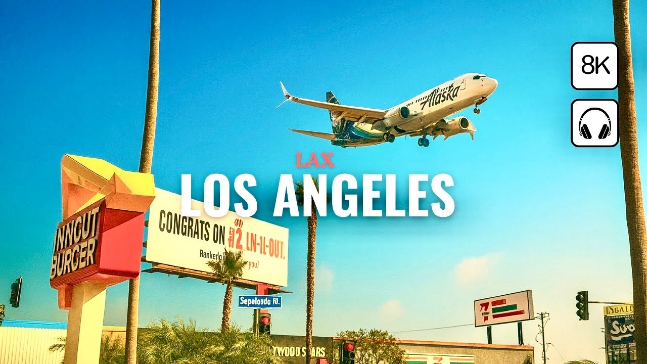 Driving in Los Angeles: LAX Airport | Los Angeles ASMR with Planes, Palms & Ocean Views