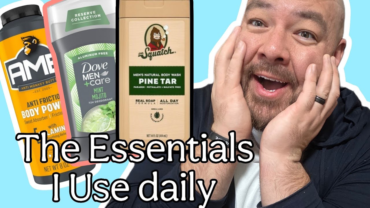 The Essentials I Use Daily #mentalhealth #hygeine #dove #squatch #bald #goldbond #menshygiene 