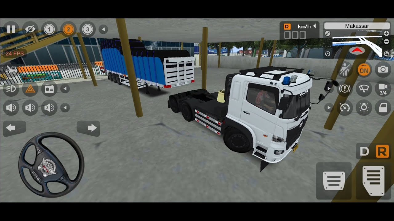 MANTAP PERMAINAN TRUK TRAILER MUATAN KERTAS DI PELABUHAN MENUJU PABRIK -GAME BUS SIMULATOR INDONESIA