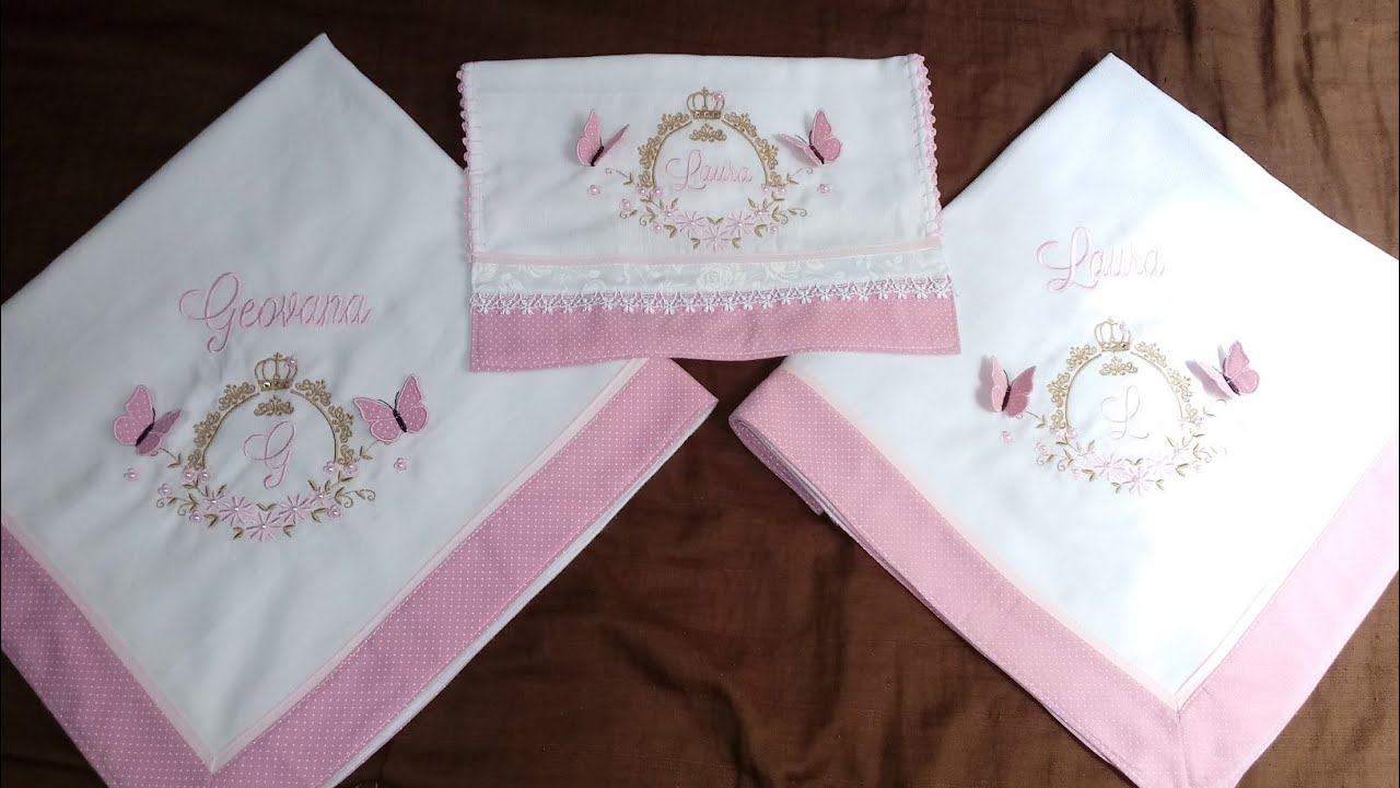 Cueiro e fralda de boca Moldura floral