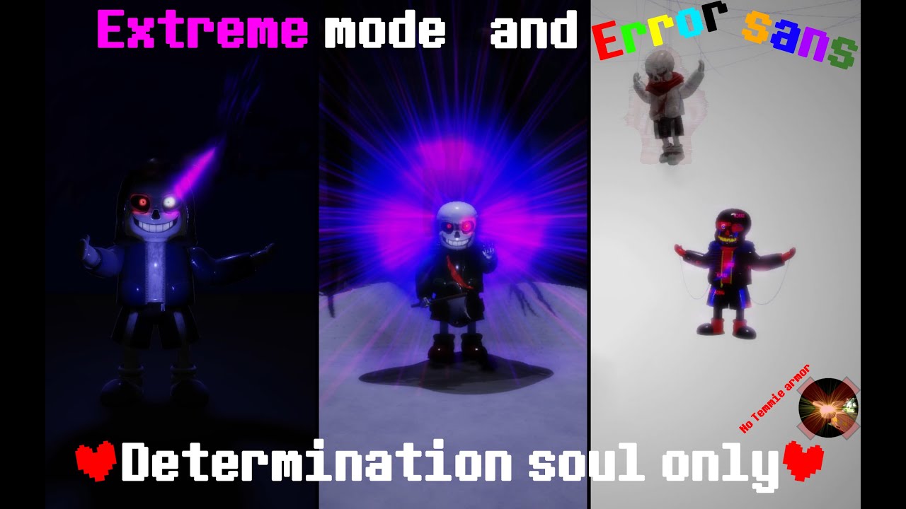 Extreme mode and Error Sans (DT soul and no Temmie armor) - Roblox Sans Multiverse [REMASTERED]