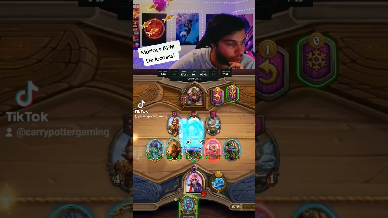 Murlocs APM con  Golden Brann + Golden ojosombr&iacute;o + Golden Primapantano #hearthstone #murlocs #bgs