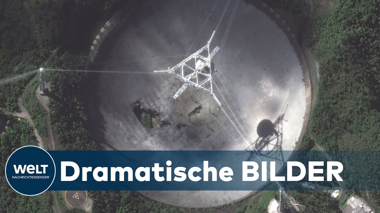 PUERTO RICO: Aufnahmen zeigen Einsturz von Radioteleskop in Arecibo