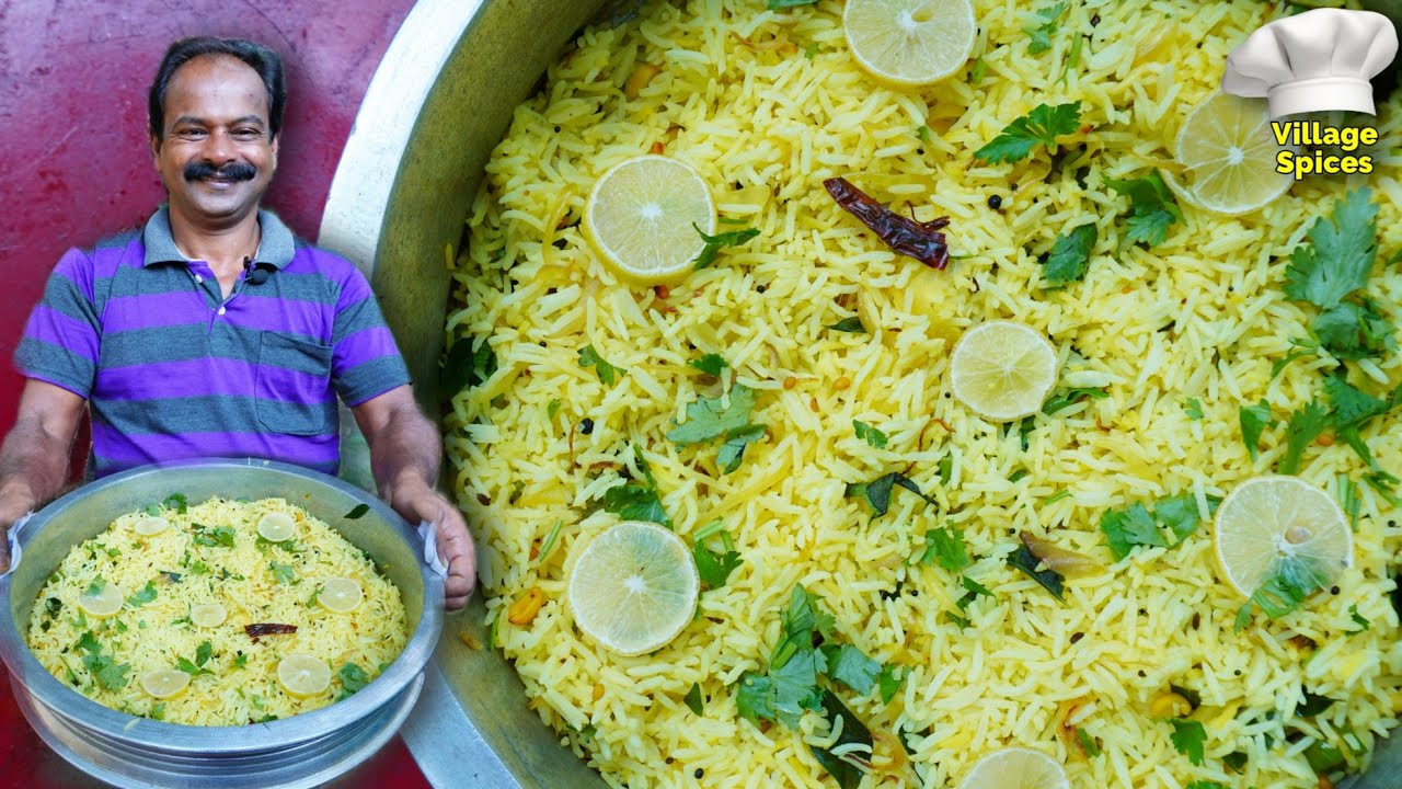 ലെമൺ റൈസ് ഉണ്ടാക്കാൻ ഇത്ര എളുപ്പമോ? 😋 | Lemon Rice Recipe Malayalam | Village Spices