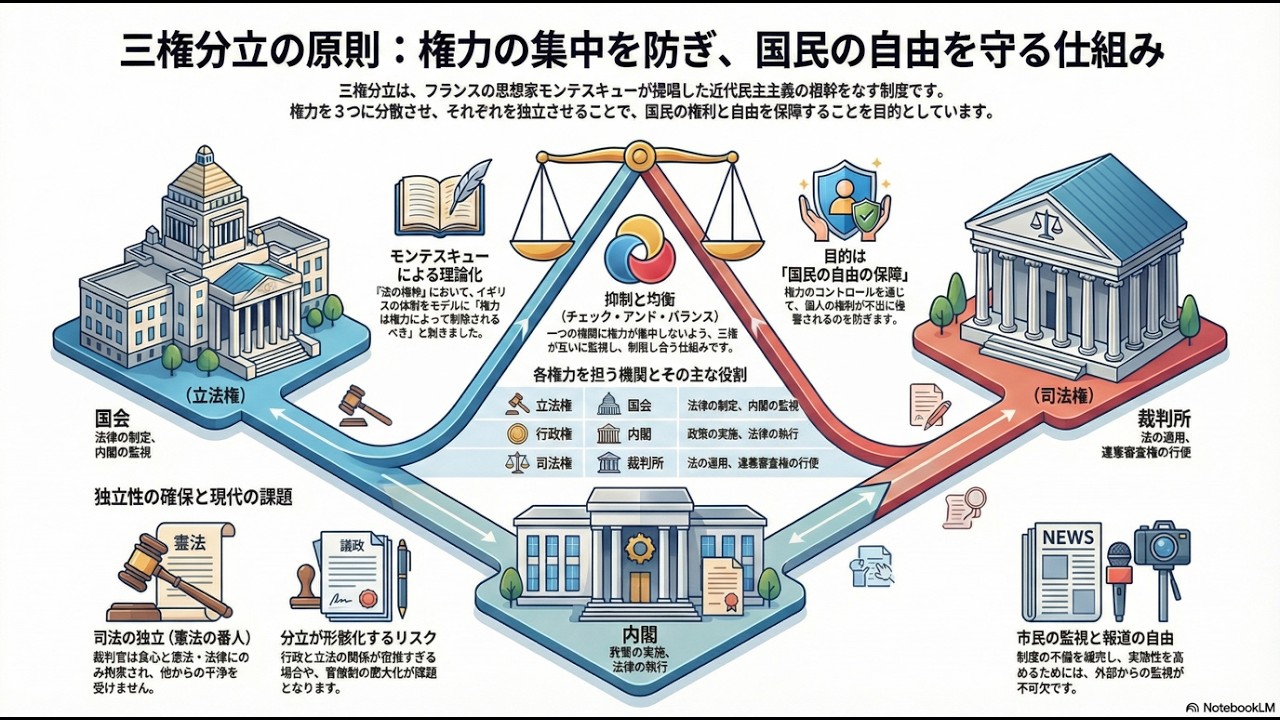 三権分立：権力の濫用を防ぐ仕組み