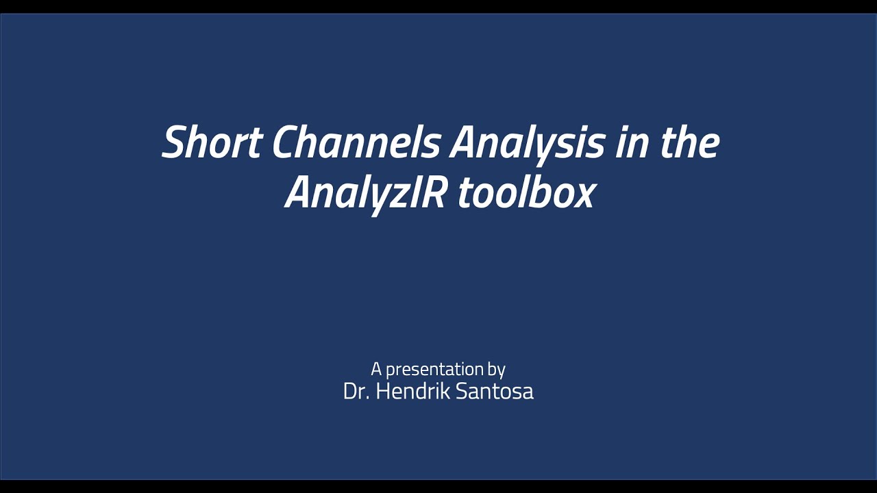 Short channels analysis in the AnalyzIR toolbox with Dr. Hendrik Santosa