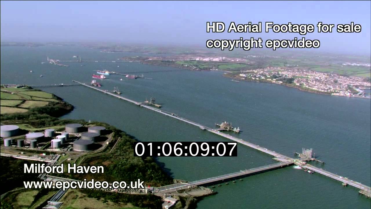 Milford Haven jetty aerial footage