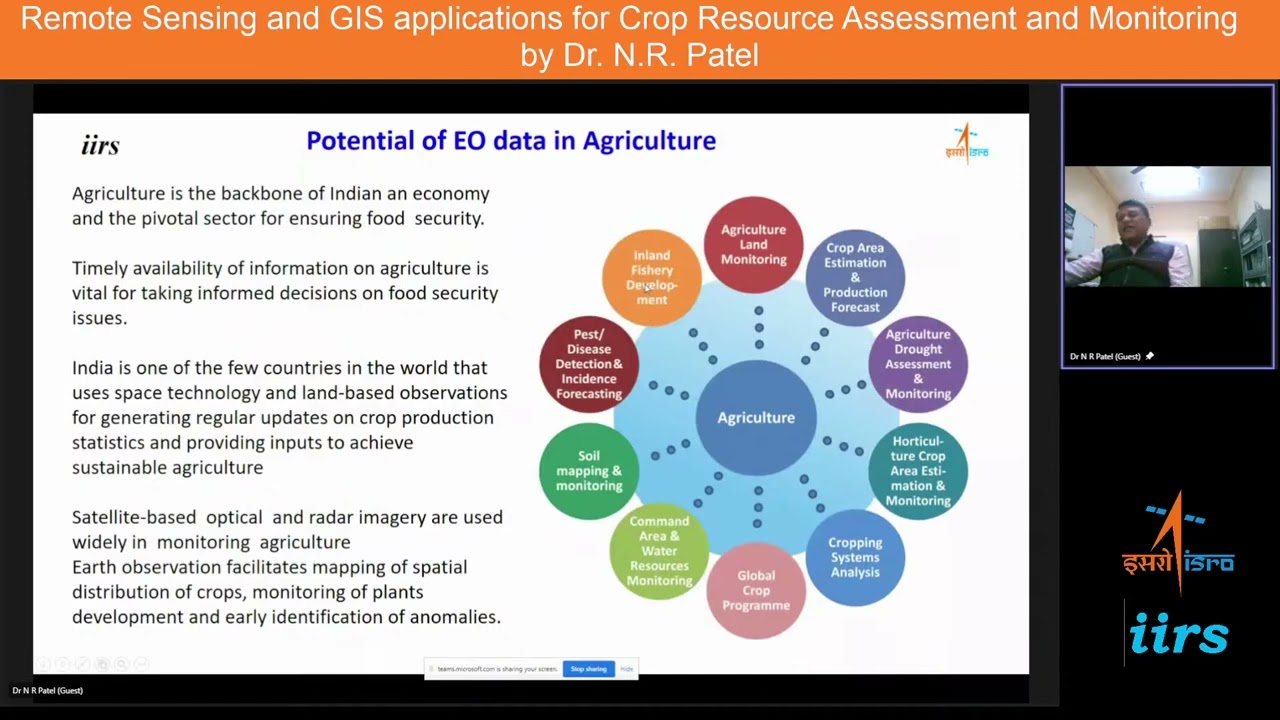 Remote Sensing and GIS applications for Crop Resource Assessment and Monitoring by Dr. N. R. Patel