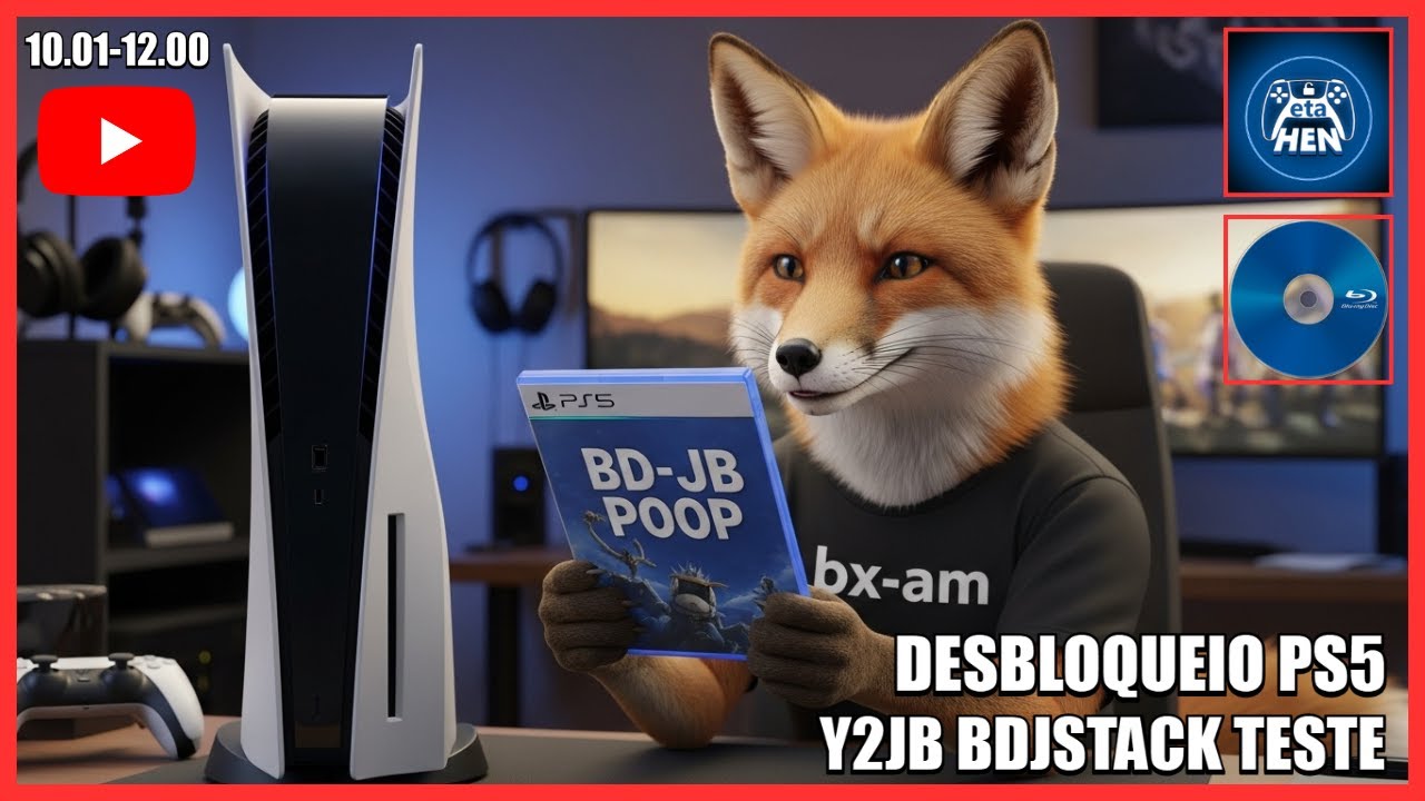 DESBLOQUEIO PS5 10.01-12.00 TESTE Y2JB bdjstack #ps5