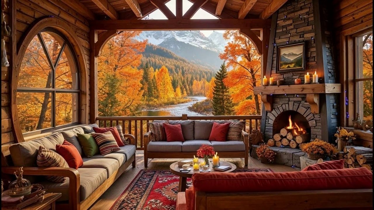 Cozy Autumn Evening Jazz ?? Lakeside Porch Ambience for Relaxation & Focus|