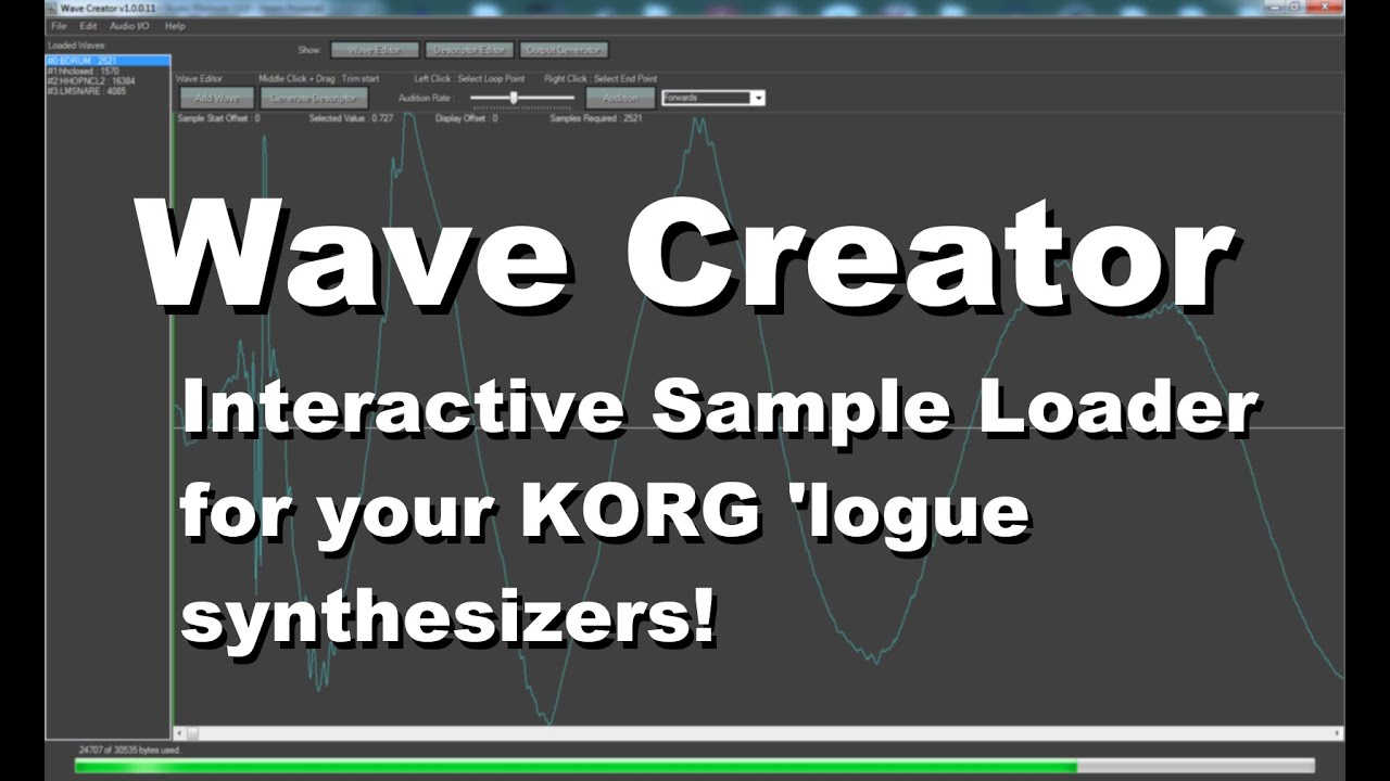 Wave Creator - An Interactive Sample Loader for your KORG 'logue Synthesizers...