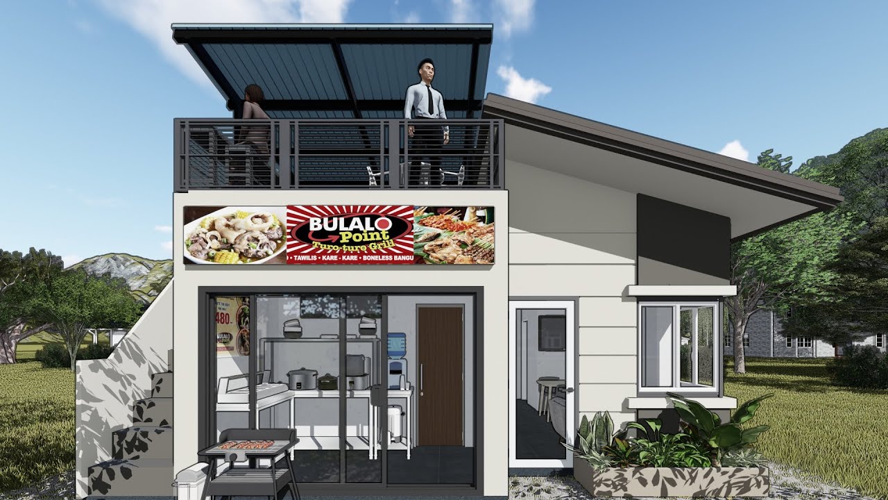 Small House Design with Roof Deck Eatery (40 sqm)