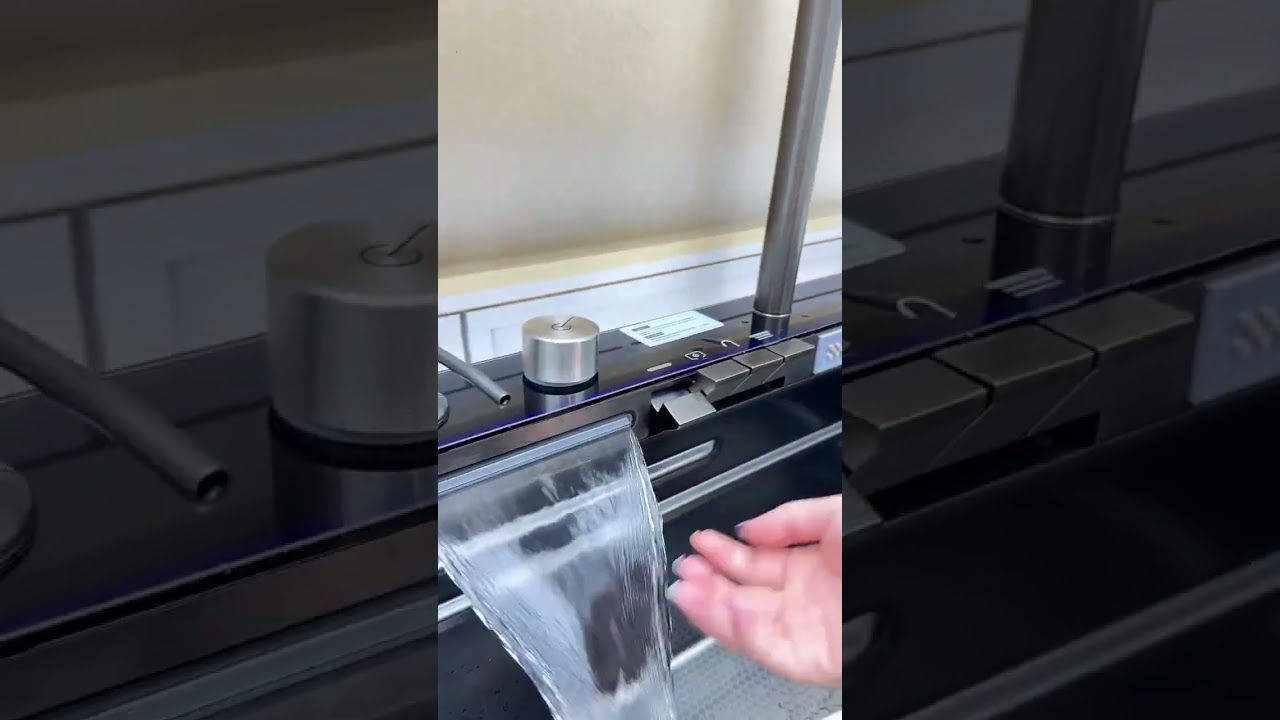 Lefton Two Waterfall Faucets Kitchen Sink with Digital Temperature Display & LED Lighting-KS2206