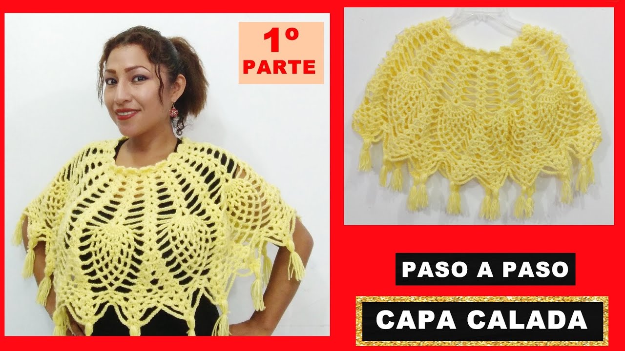 ESPECTACULAR CAPA PARA DAMA TEJIDO  EN CROCHET/ PASO A PASO  1º PARTE