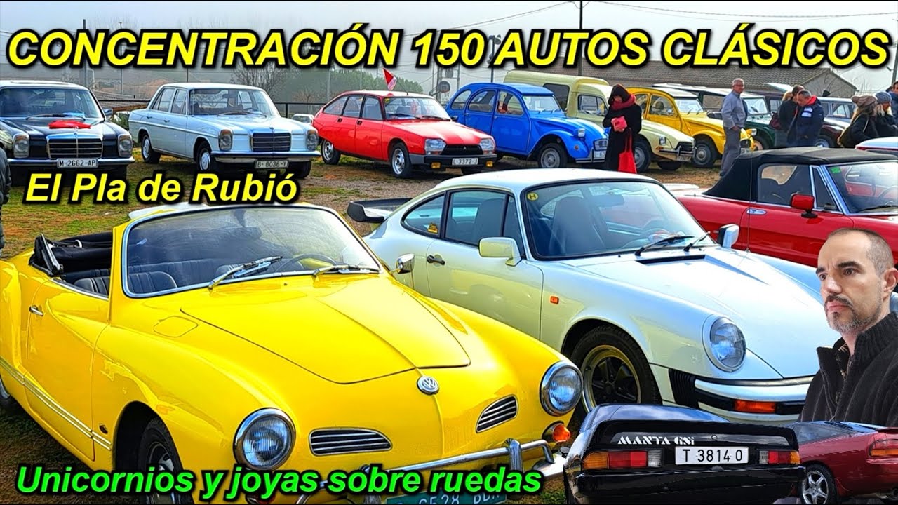 ✅Unicornios y joyas sobre ruedas, 150 autos antiguos en Rubió. Concentracion coches clasicos.