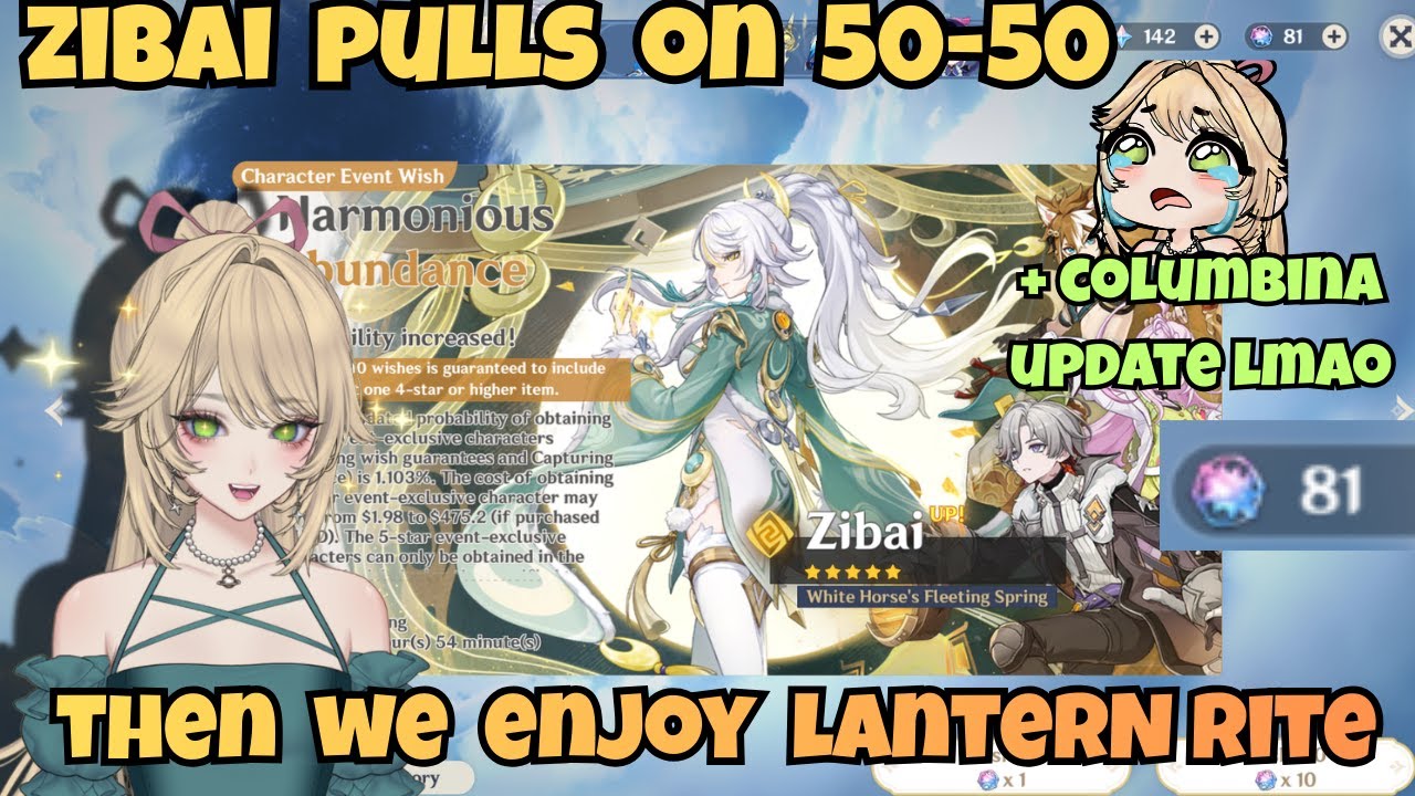 Pulling For Zibai Genshin Impact On 50-50 Live Come Join! Then we shall enjoy lantern rite stalls