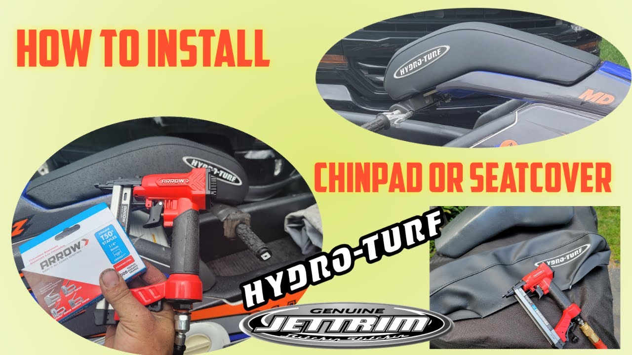 Great way to make an old Jet ski look NEW!!  How to Install a Hydroturf Chinpad or Seatcover.