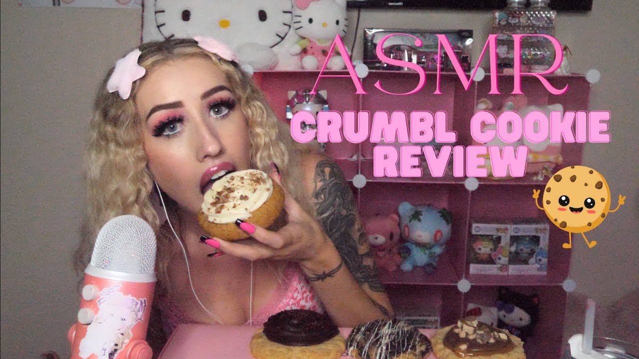 ASMR ♡ MUKBANG ♡ Eating & Reviewing Crumbl Cookies ♡ Eating sounds