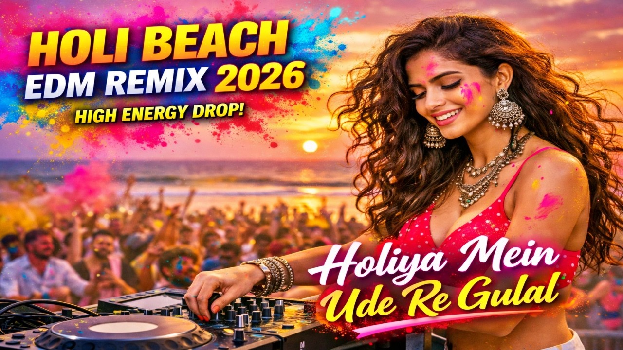 Holiya Mein Ude Re Gulal | Holi Beach EDM Remix 2026 🌈 Indian Festival Drop