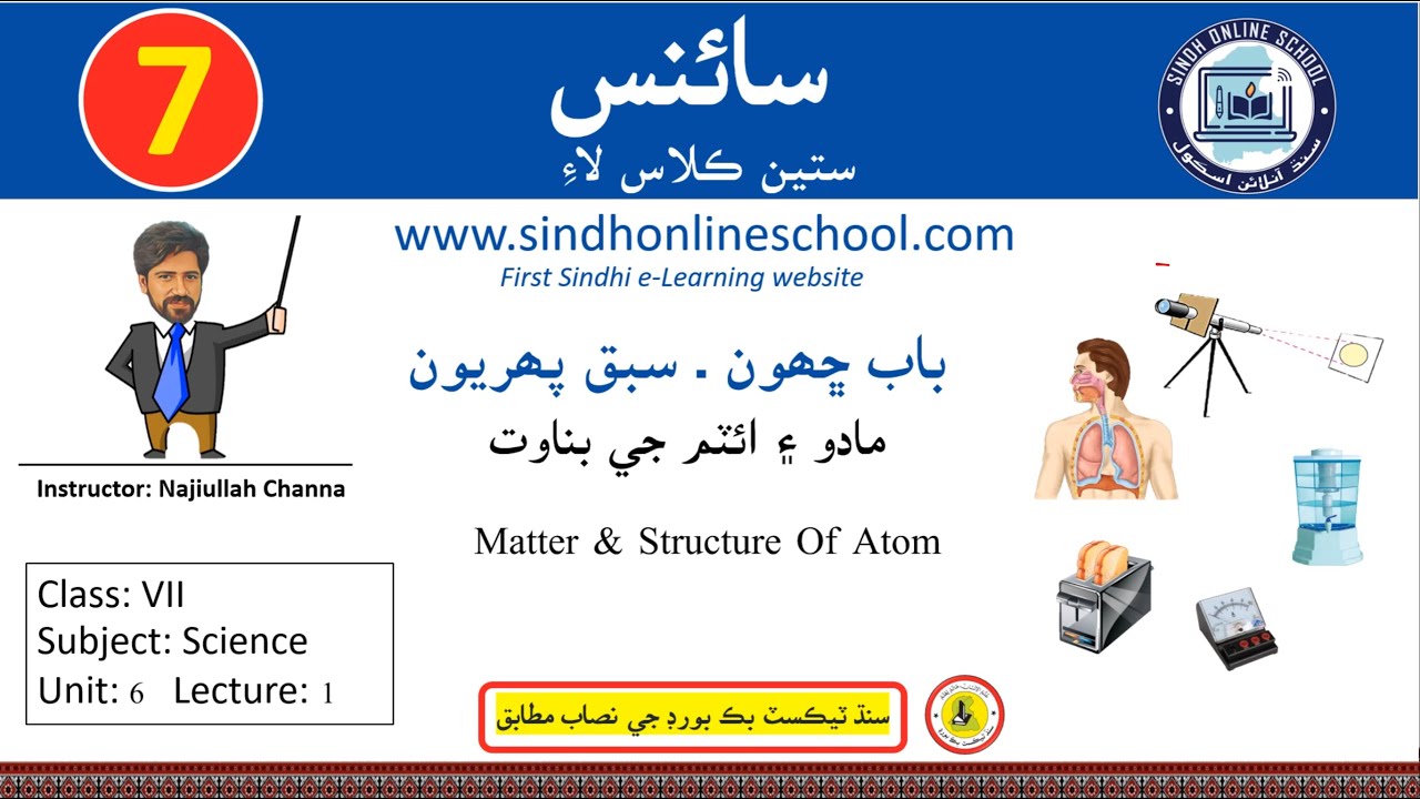 Matter & Structure of Atom| Science Class 7| Chapter 6| Lecture 1| Sindh Online School