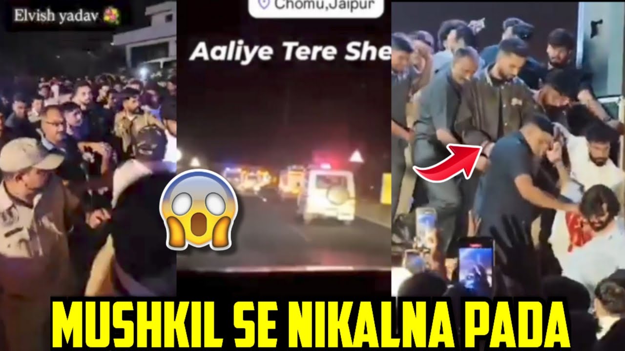Elvish Yadav Very Difficulty Exit From Chomu Event Bcz Of Crazy Public🤯,elvish yadav chomu event 