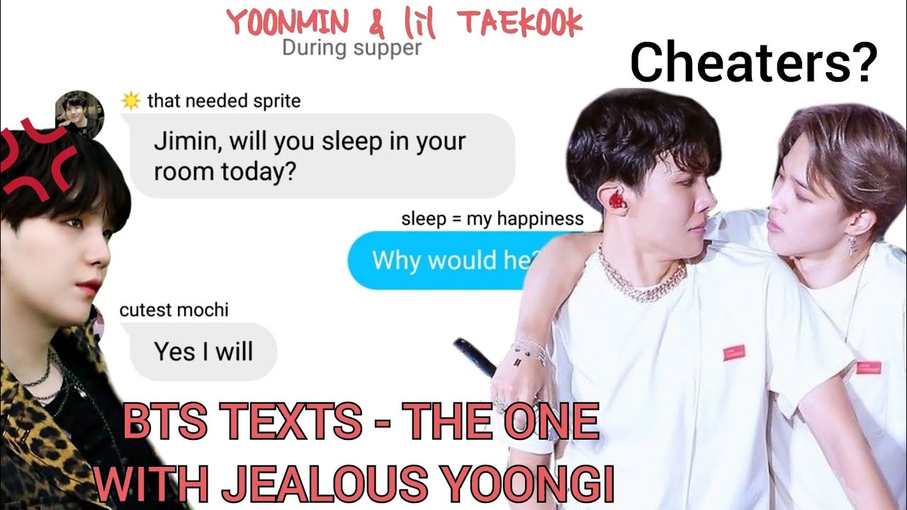 BTS TEXTS - the one with jealous Yoongi (because Jimin is kinda sus) | YOONMIN and lil TAEKOOK