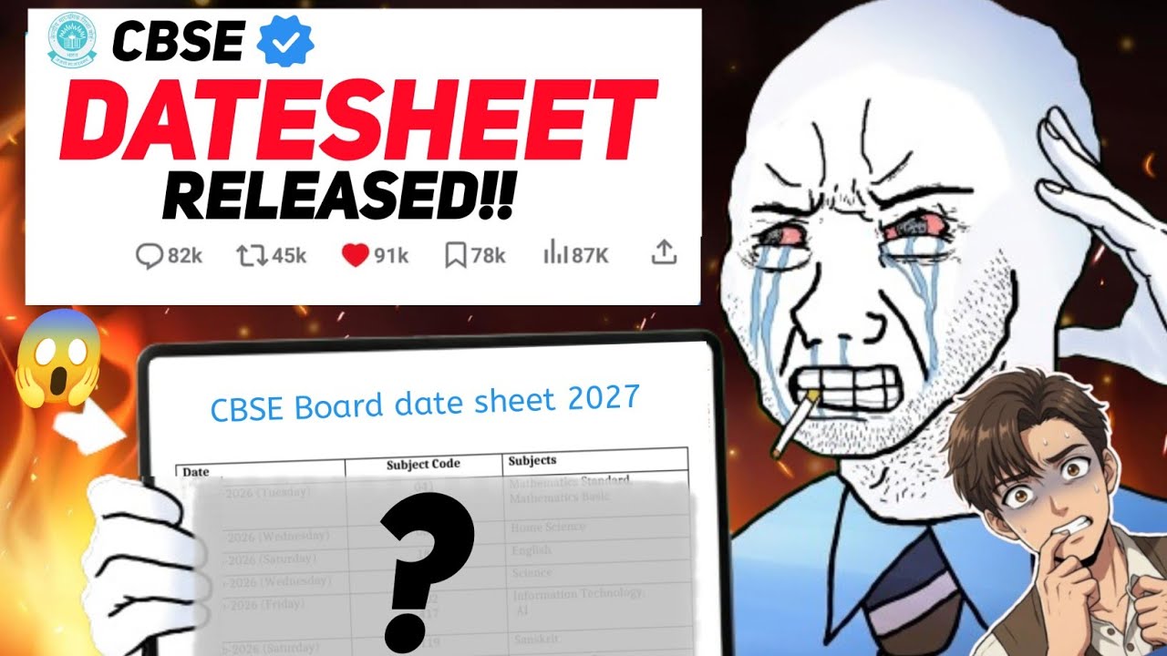 CLASS 10: DATESHEET AA GAYI 😱 | CBSE 2027 Board Exam Date Sheet | CBSE Latest Update