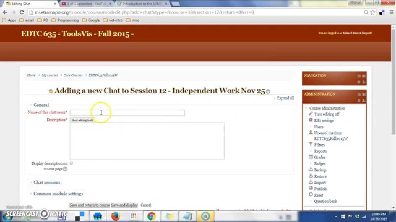Moodle: Chat