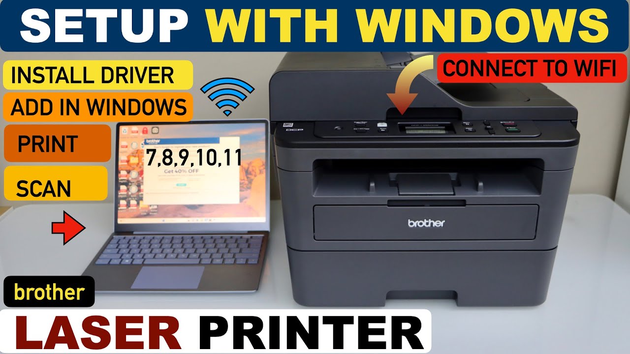 Brother Laser Printer Setup Windows 7 to 11 Laptop, WPS Setup, Install Drivers, Print & Scan Test !