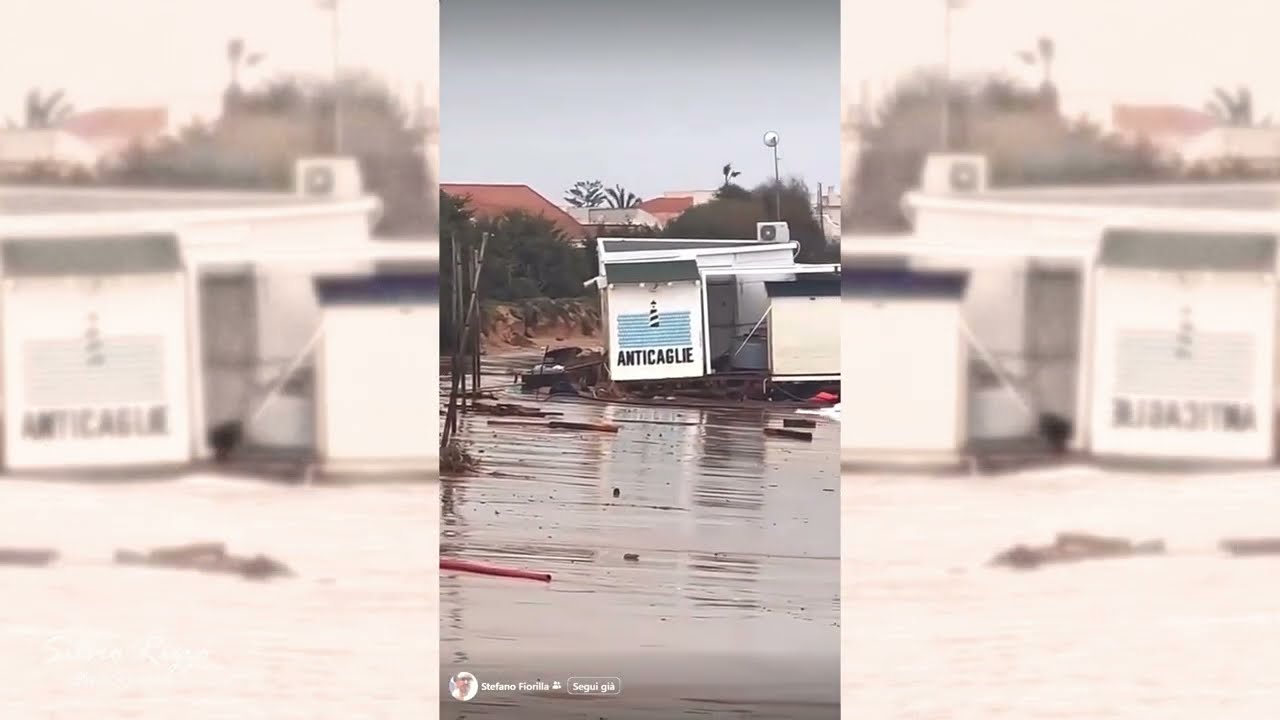 Punta Secca il giorno dopo il  passaggio del Ciclone Harry