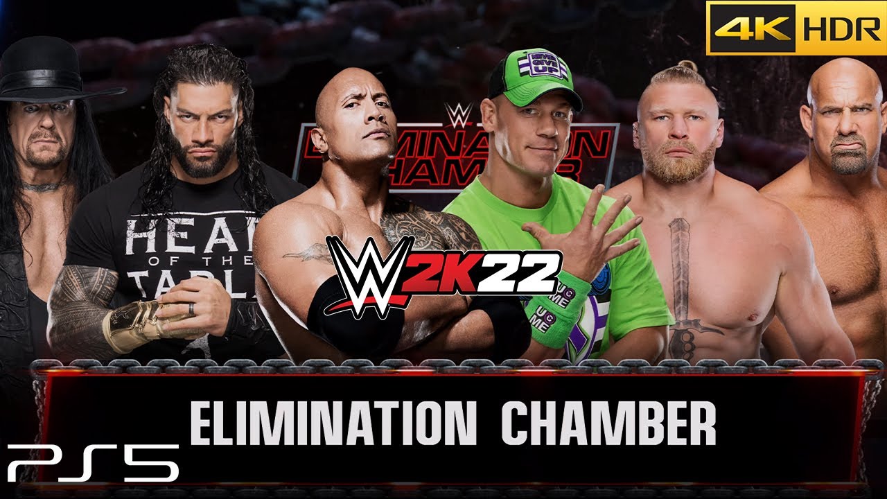 (PS5) WWE 2K22 Elimination Chamber Match | John Cena, Roman Reigns, Brock Lesnar,  [4K HDR]