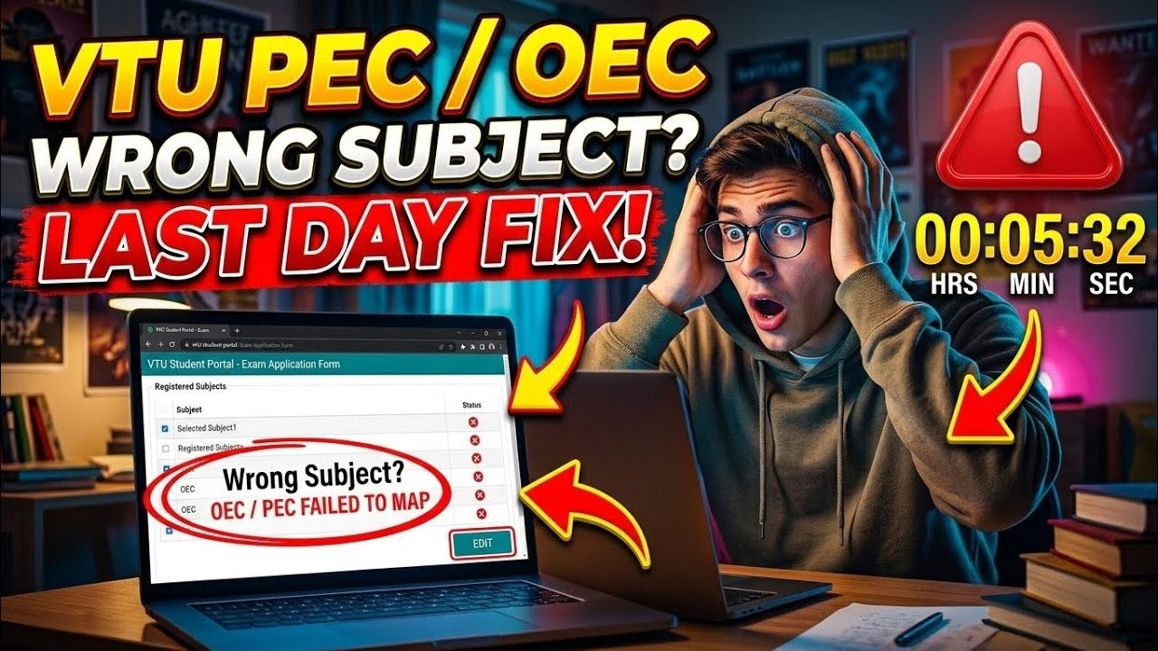 Selected Wrong PEC/OEC? 😱 VTU Editing Window OPEN (Deadline Today!)