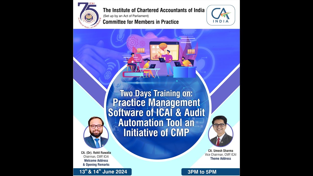 Two Days Training on Practice Management Software of ICAI & Audit Automation Tool