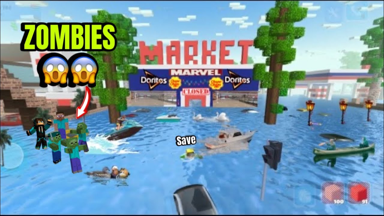 Heavy Rain Causes Flood + Zombie Attack in School Party Craft😱