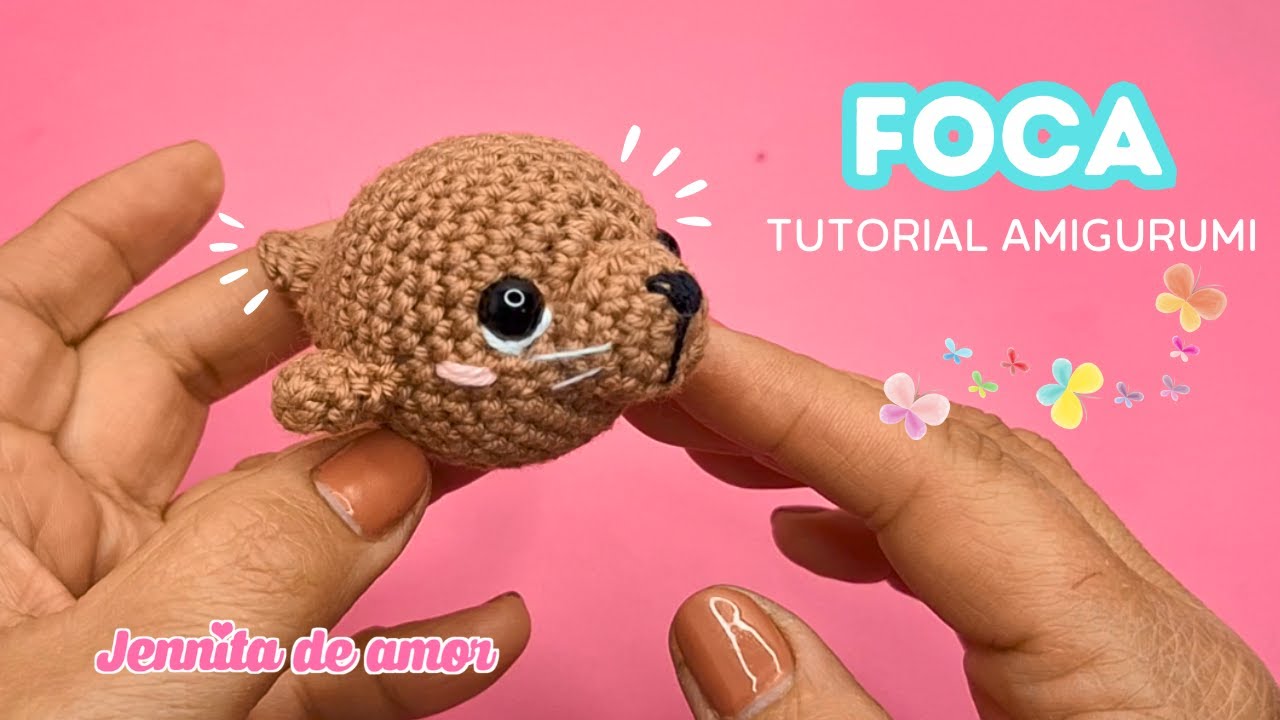 FOCA Llavero- Teje este lindo osito Amigurumi- Patrón en video Español e Ingles