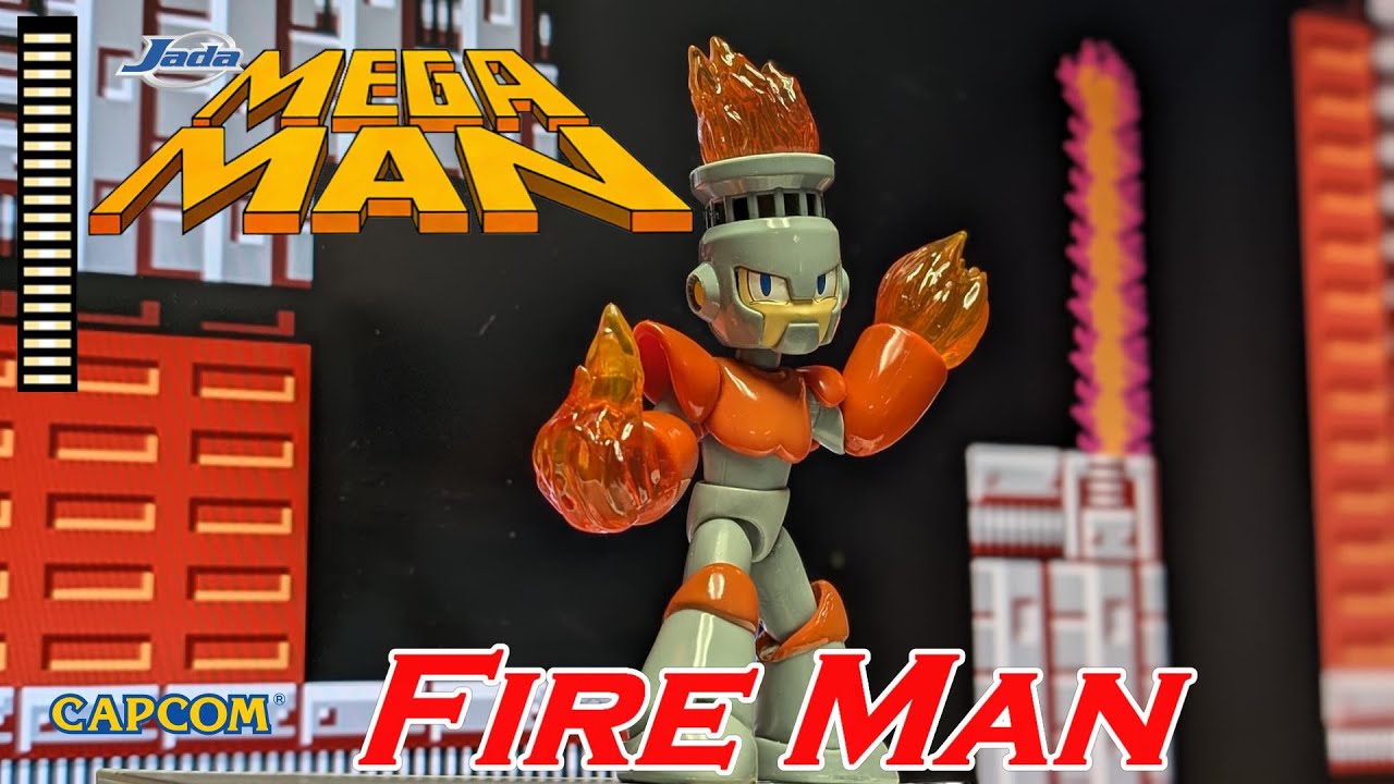 Jada Toys Fire Man Action Figure from the Mega Man 1 NES Classic Video Game Unboxing & Review