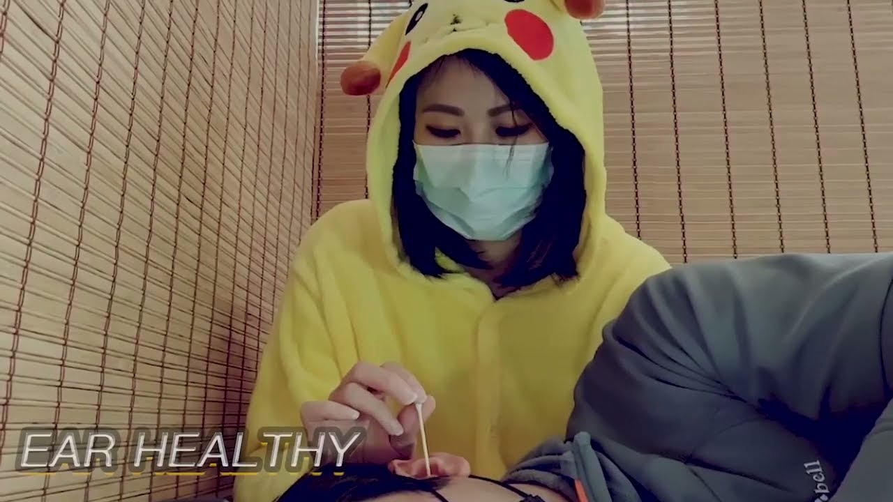 ASMR 視覚的にきれいな外耳道 睡衣の少女【 ミク 】日本秋葉原 ( 左右耳 ）Japanese Ear Cleaning treatment Akihabara #pikachu 2 IN 1
