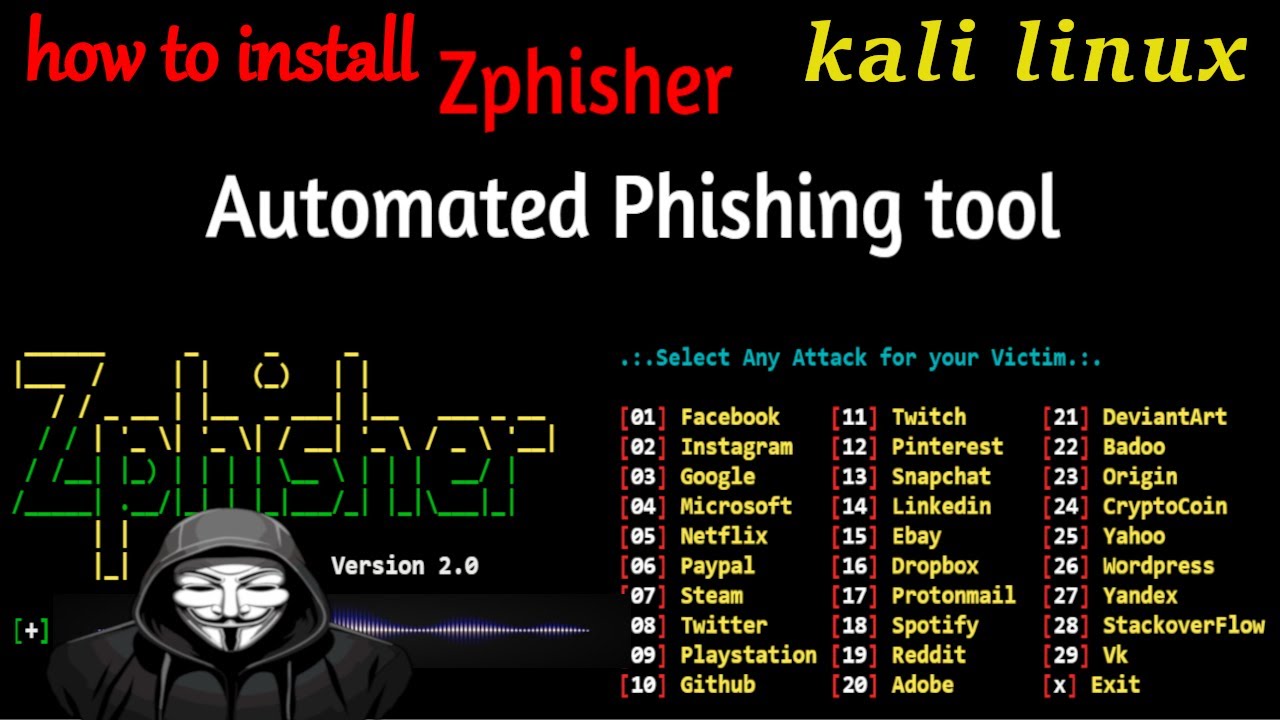 Zphisher Kali Linux Tutorial 2025 | Install & Use the Top Phishing Simulation Tool