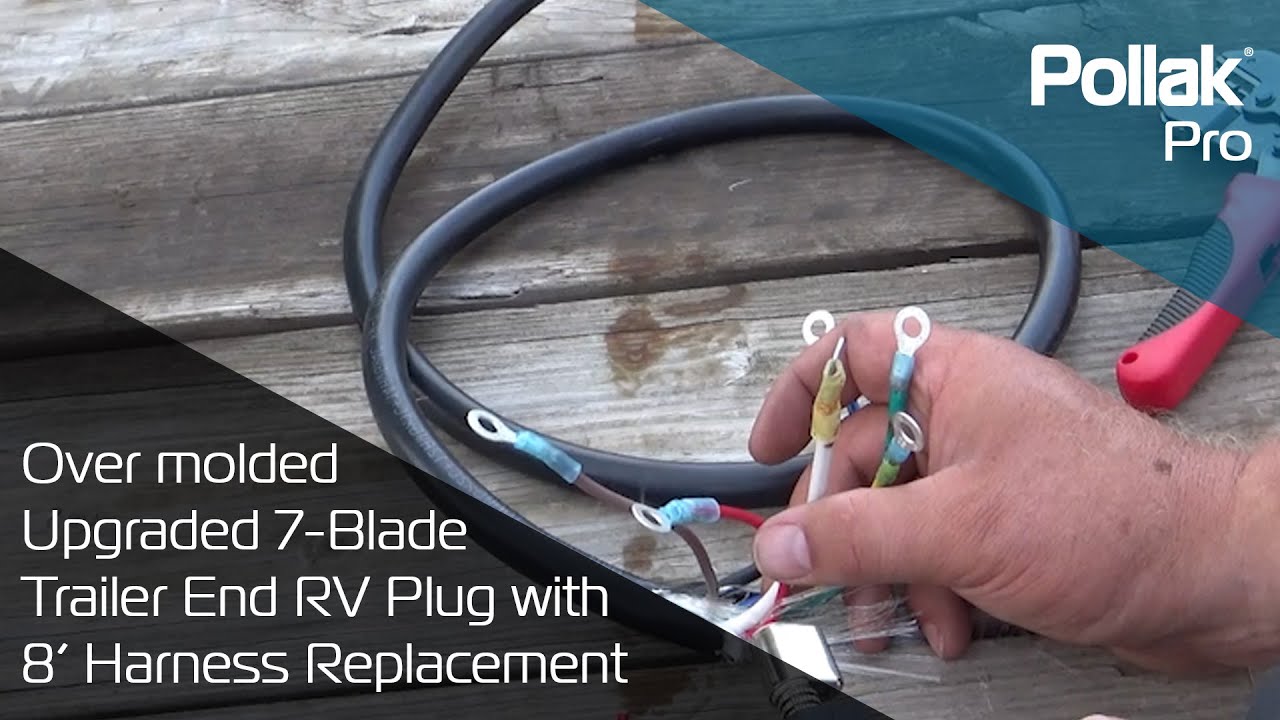 Pollak® Pro 7-Blade Trailer End RV Plug with 8' Harness Replacement