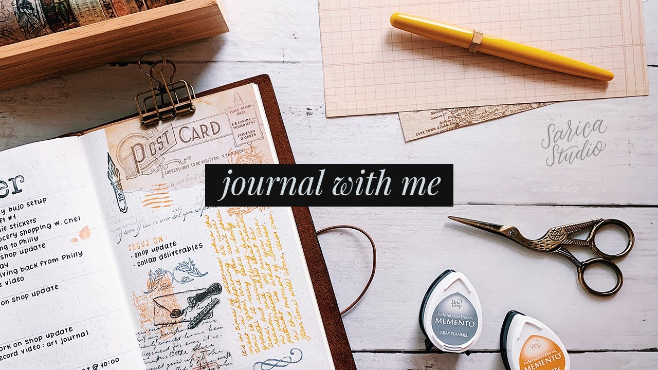 a vintage letter bullet journal spread · journal with me
