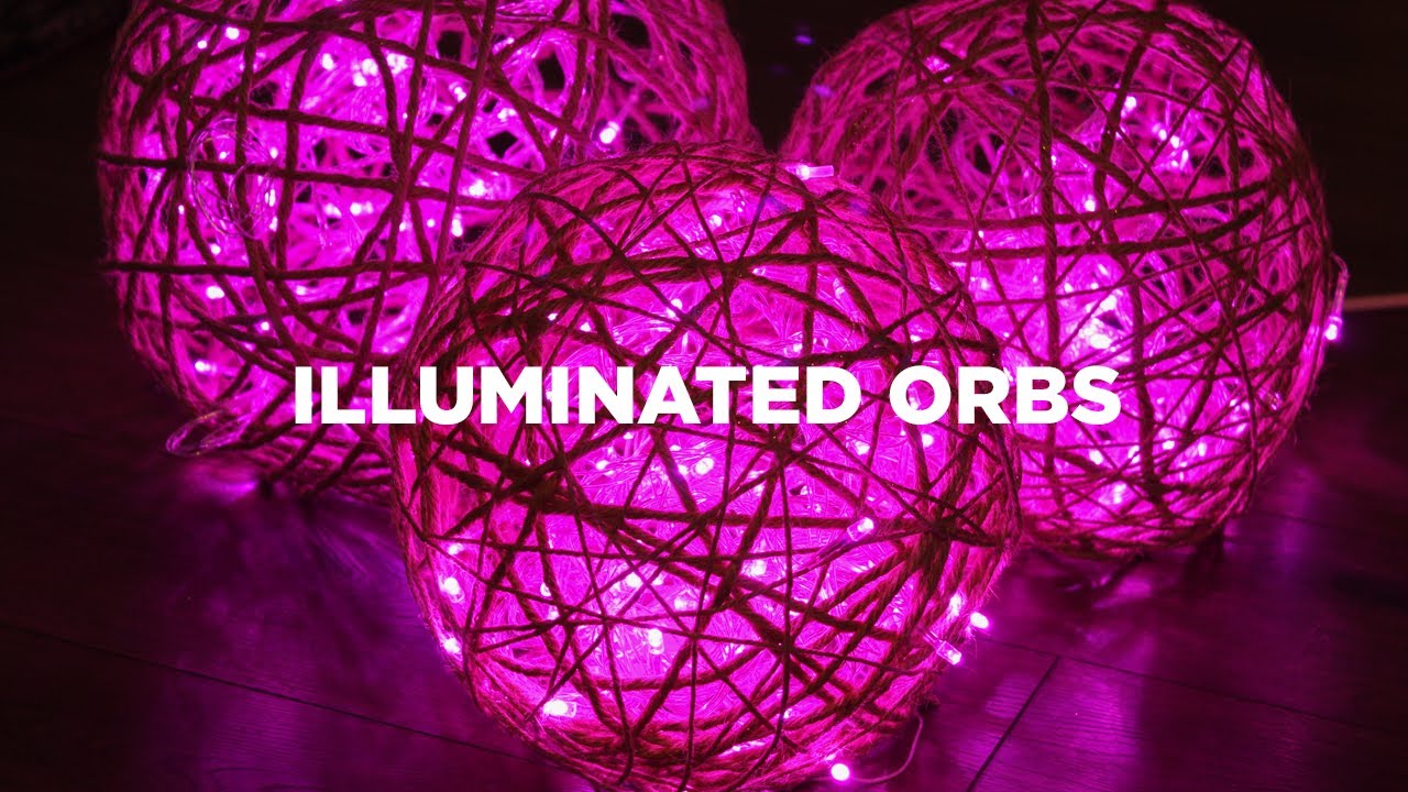 How to Make Glowing Big Jute Twine Orbs | Rope Spheres Illuminated by Light Strings for Christmas