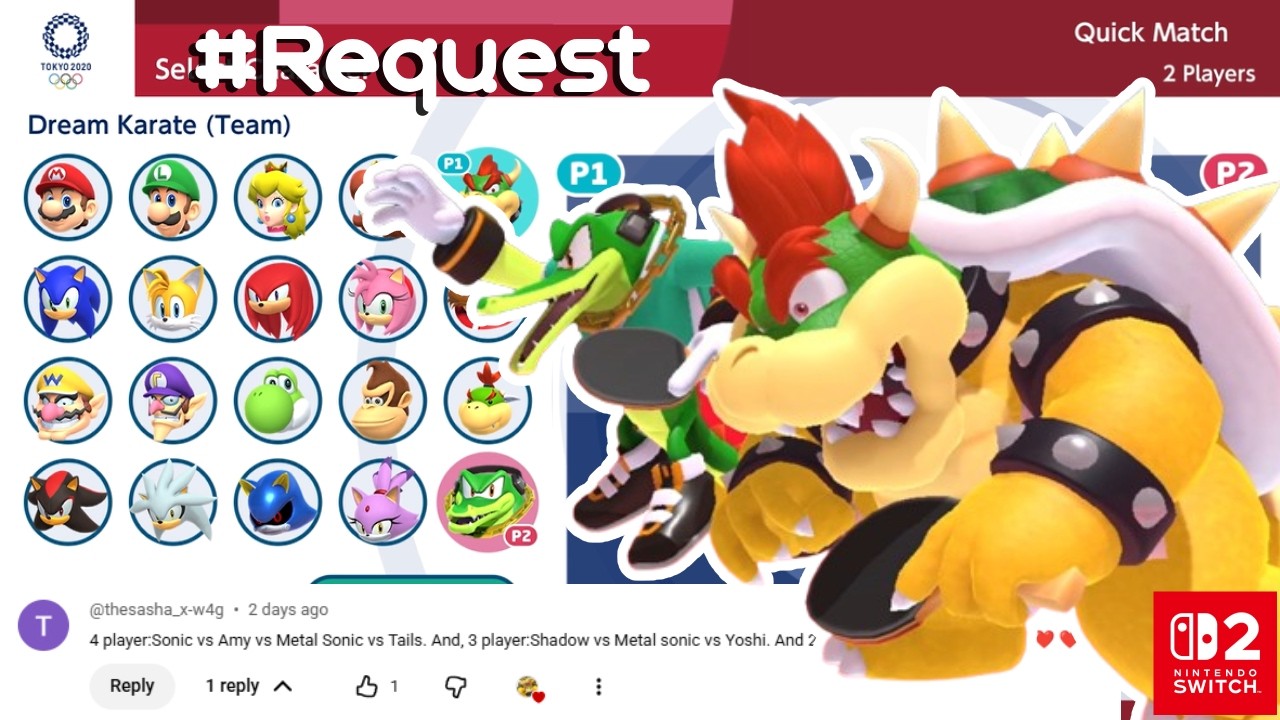 Bowser X Vector | MARIO AND SONIC AT TOKYO 2020 | Gameplay (2 Players)