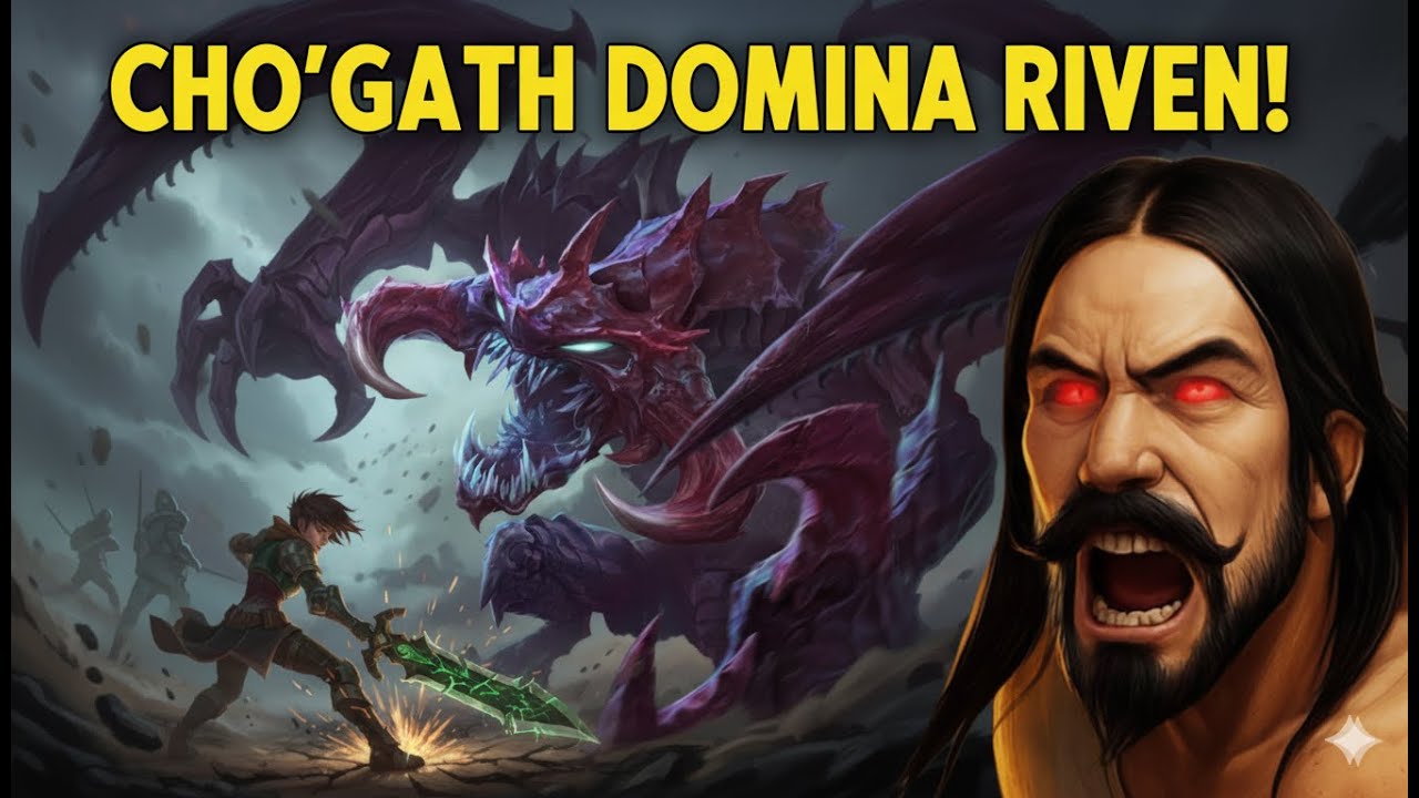 CHO'GATH TOP 1V1 RIVEN – DOMINEI SEM PIEDADE, GAMEPLAY INSANA