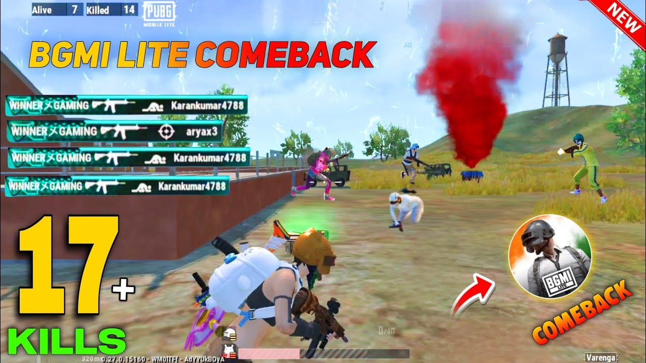 😱BGMILITE COMEBACK | 17 KILLS SOLO VS SQUAD FULL RUSH GAMEPLAY🔥⚡ | PUBG LITE NEW UPDATE - PUBG LITE