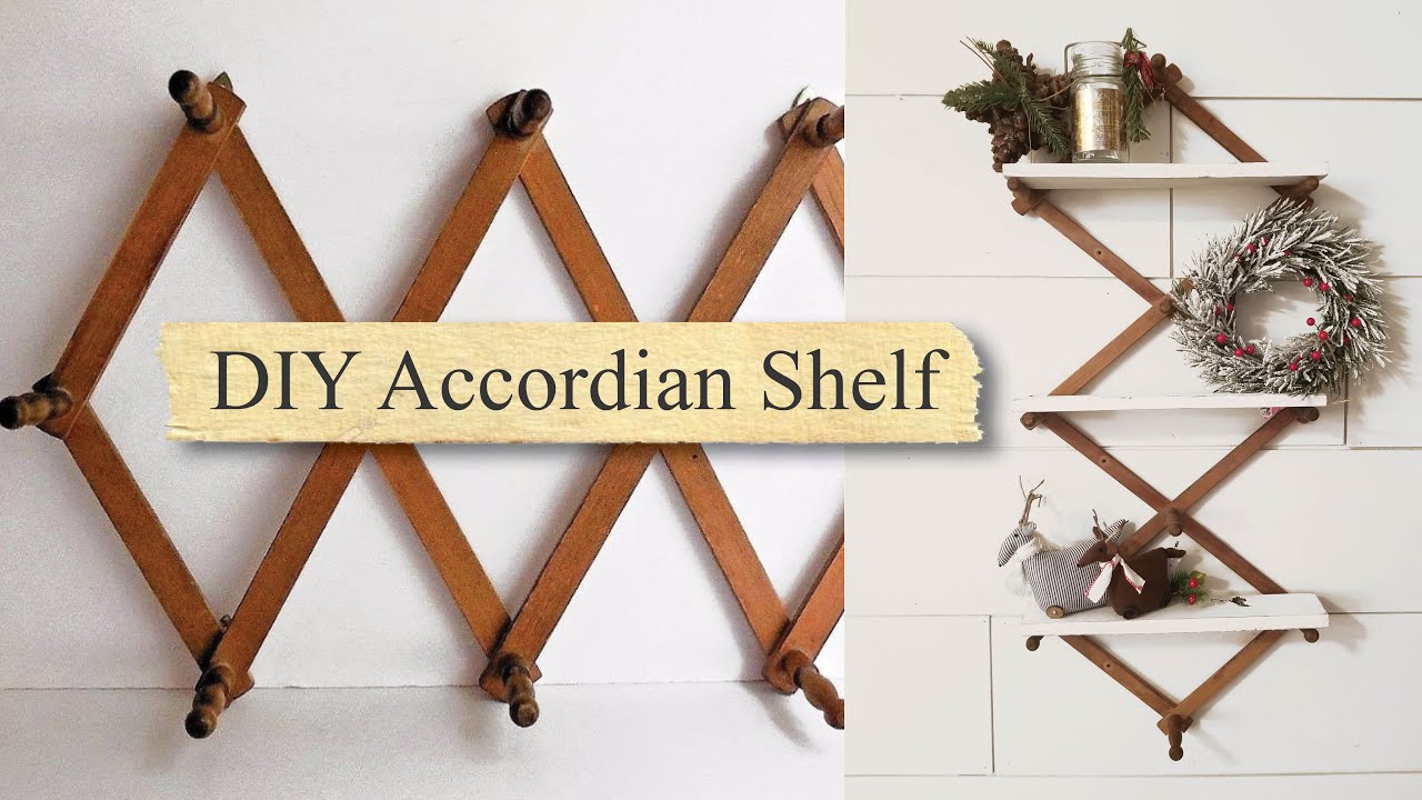 DIY Accordian Hanger Shelf &bull; Upcyle and Re-imagine &bull; Home Decor &bull; Quick Easy Project