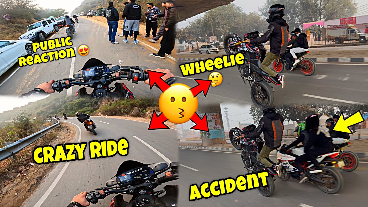 Wheelie Me Accident Ho Gaya😱Public Reaction😍Crazy Ride😗 @MussiRider001 