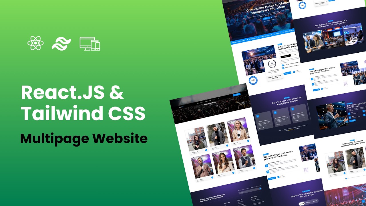 Complete Modern Website design With React.JS & Tailwind CSS | How to design website with React.JS